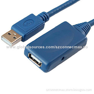USB2.0 Active Extension Cable, 15m with DC-Jack